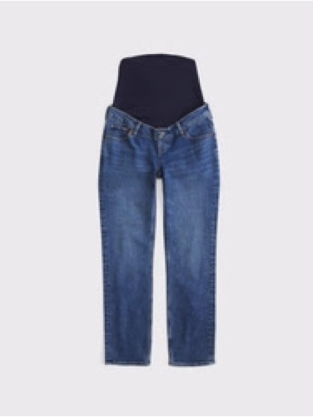 Abercrombie & Fitch Maternity Blue Denim Straight-Leg Jeans with Support Panel